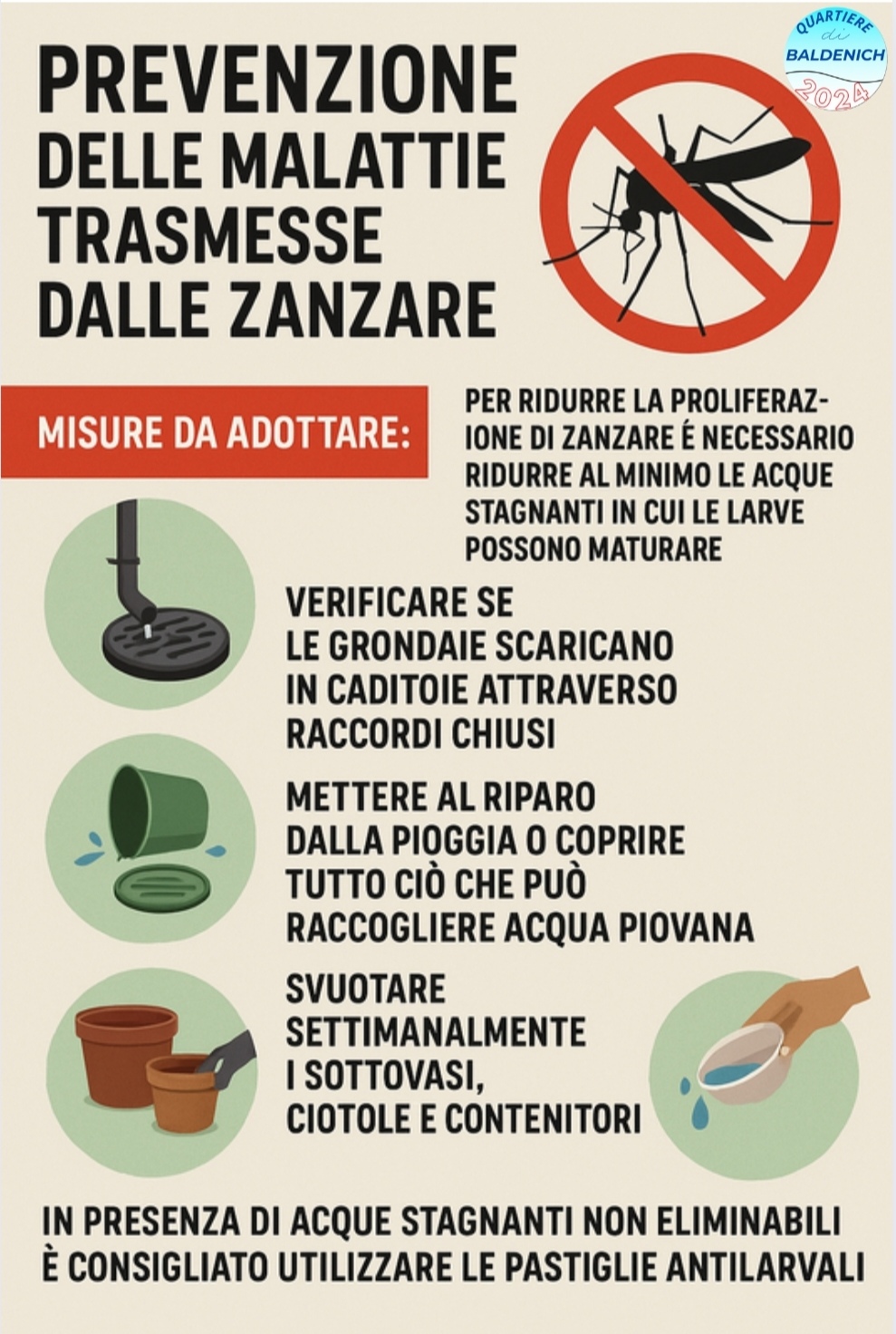 Zanzare: prevenzione e salute pubblica partono dai nostri&nbsp;giardini