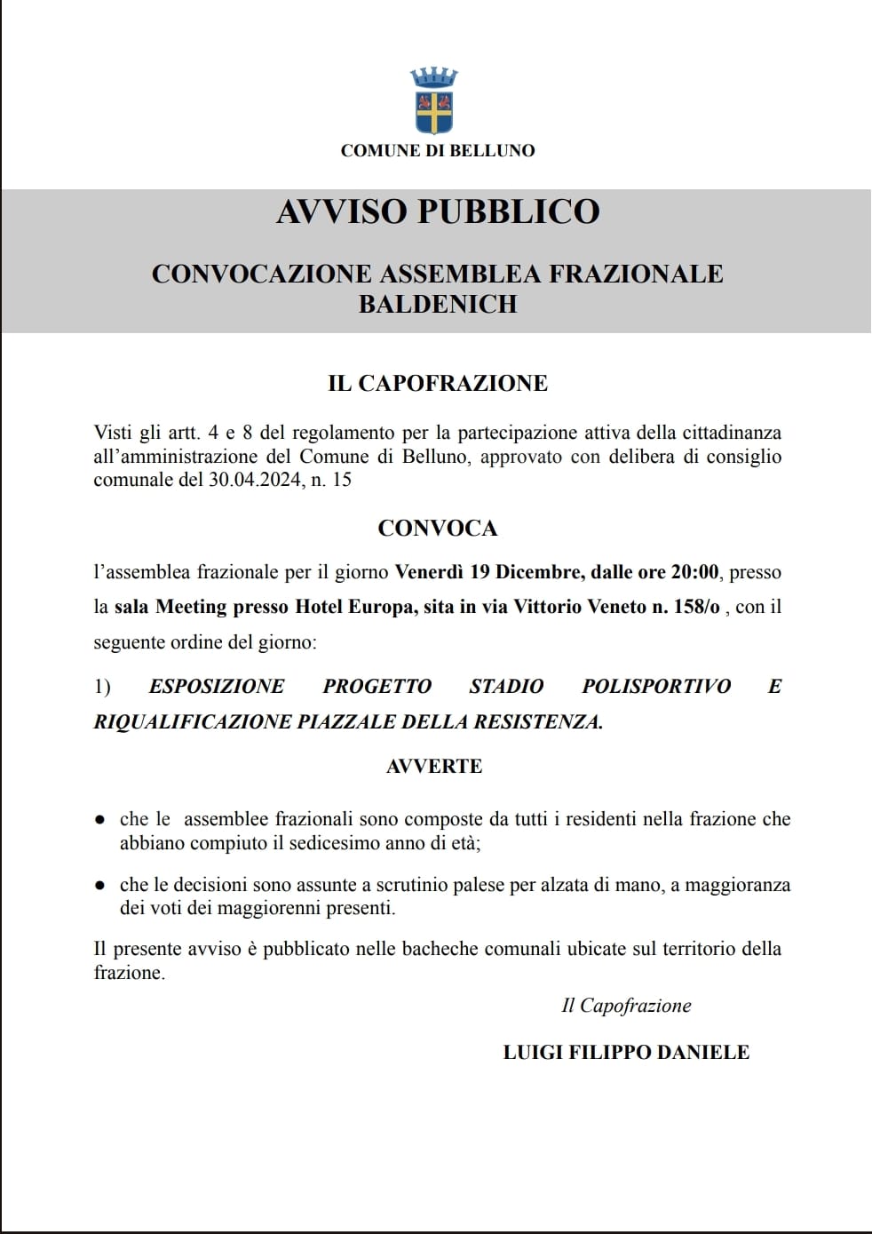 Quarta assemblea Frazionale