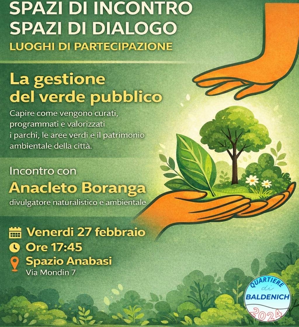Il verde pubblico al centro del dialogo: a Baldenich un incontro con Anacleto&nbsp;Boranga