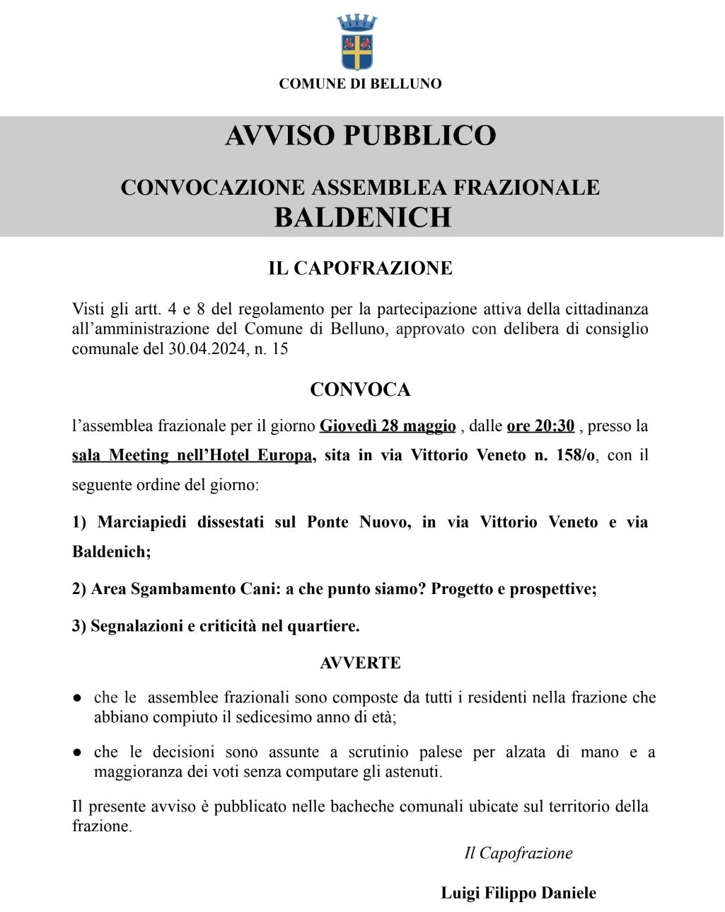 Baldenich, area sgambamento cani: il quartiere presenta una proposta e apre al confronto con il Comune